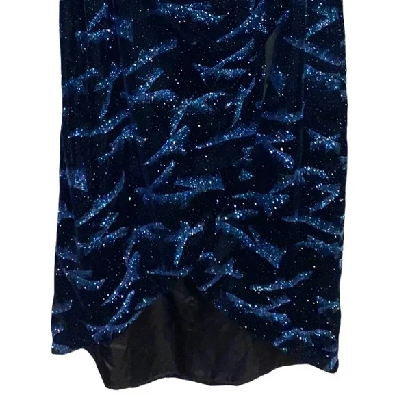 Casadei Vintage black velvet glittery blue strapless dress, starry night, size 4 - Picture 11 of 11